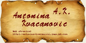 Antonina Kvačanović vizit kartica